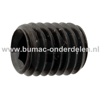 Vlakke Inbus stelschroef M10x20 mm draadstift met Binnenzeskant voor inbussleutel, Bevestigen van Tandwielen, Koppelingen, V snaar Poelies op Grasmaaier, Trilplaat, Trekker, Tuinfrees, Een stelschroef is perfect voor toepassingen waarbij er geen kop op de