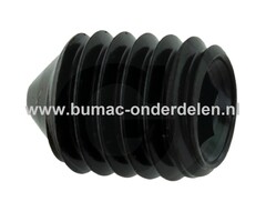 Inbus stelschroef M5x5 mm met Punt draadstift met Binnenzeskant voor inbussleutel, Bevestigen van Tandwielen, Koppelingen, V snaar Poelies op Grasmaaier, Trilplaat, Trekker, Tuinfrees, Een stelschroef is perfect voor toepassingen waarbij er geen kop op d