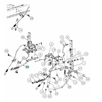 Stuurstang Links voor MASSEY FERGUSON, MTD, CUB CADET, TROY-BILT MF50-22ZT, Z170DH, RZT42, RZT50, RZT54, RTZL42, RZTL50, RZTL54, Z-FORCE LZ60, XZ1107, XZ1127, XZ1137, COLT XP 42 op Zero Turn Maaiers, Stang