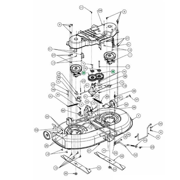 Spanpoelie voor MTD 38", 42", 46", 48", 50", 54" Zitmaaiers, Zero Turn Maaiers, Tuintrekkers, Riemschijf Aandrijving Maaidek, Mtd, Cub Cadet, Bolens, Wolf, Etesia, White, Yardman Zeroturnmaaiers, Mini Tractor