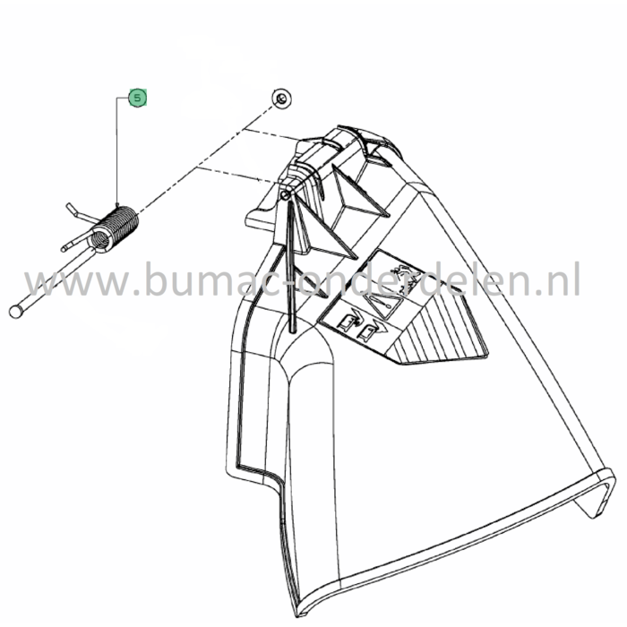 Veer voor Deflector MTD, CubCadet, Bolens, Wolf, Yardman Zitmaaiers, Tuintrekkers met Zijuitworp, Bolens BL135/96T, BL175/107T, BL200/107H, Wolf Ambition 107,175H, Ambition 96.155H, Blue Power 107.175H, Select 107.175T, Select 96.130T, Expert 13.96H, M