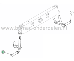 Wielas Rechts voor MTD, CubCadet, Wolf Zitmaaiers, Tuintrekkers met Zijuitworp, Ambition 107,175H, Ambition 96.155H, Blue Power 107.175H, Select 107.175T, Select 96.130T, Expert 13.96H, MTD LF155, LF125, LF135, LG175, LG135, P155HF, P180HG, SD20/107H, RS1