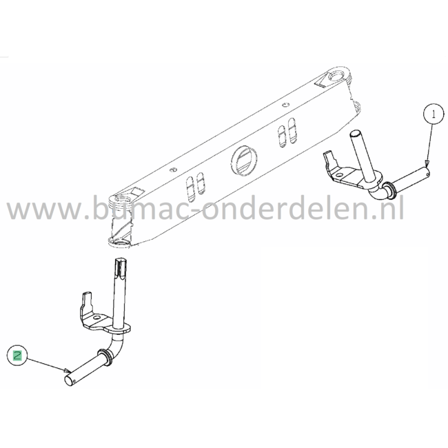 Wielas Rechts voor MTD, CubCadet, Wolf Zitmaaiers, Tuintrekkers met Zijuitworp, Ambition 107,175H, Ambition 96.155H, Blue Power 107.175H, Select 107.175T, Select 96.130T, Expert 13.96H, MTD LF155, LF125, LF135, LG175, LG135, P155HF, P180HG, SD20/107H, RS1