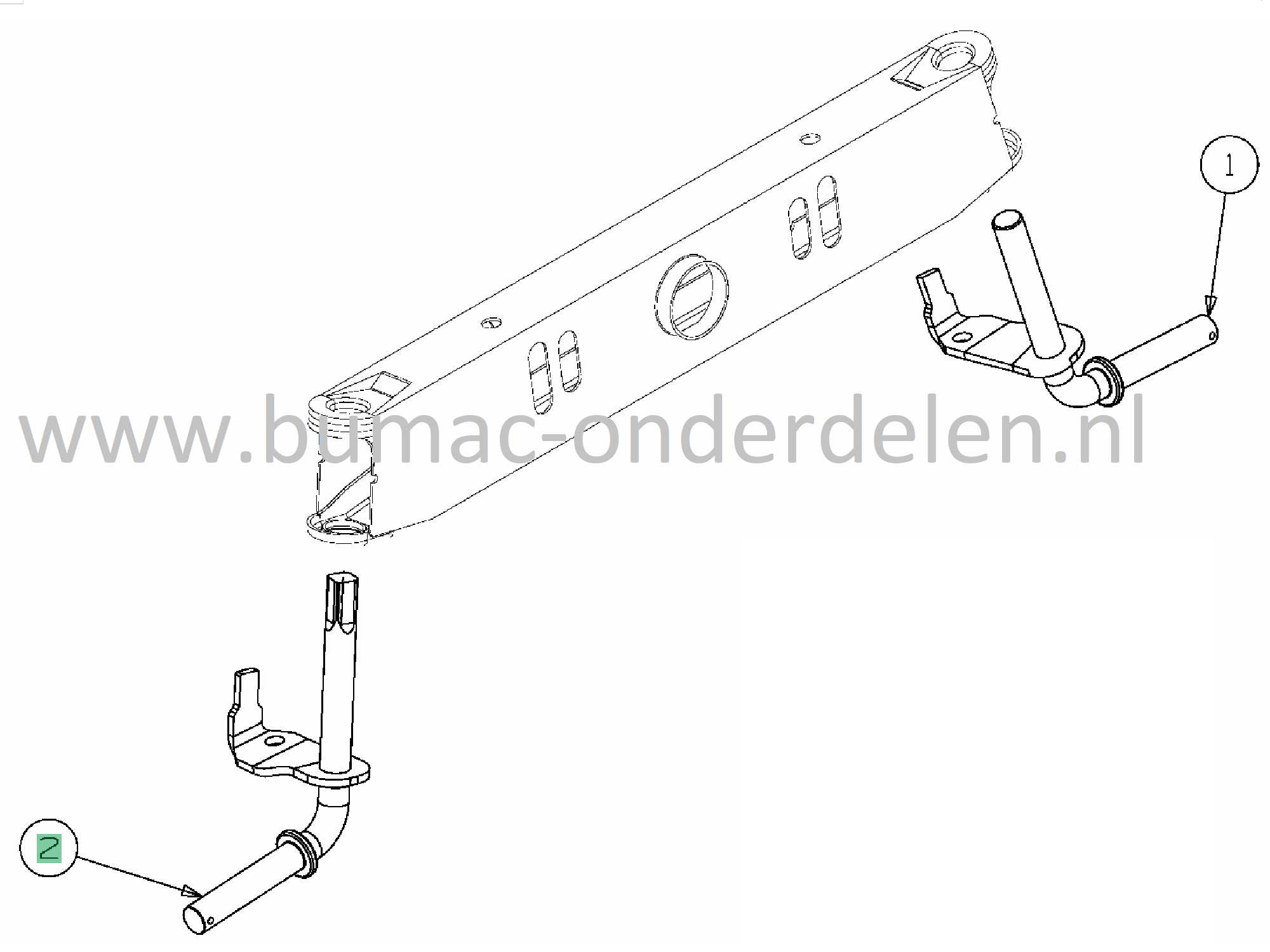 Wielas Links voor MTD, WielaWielas Rechts voor MTD, CubCadet, Wolf Zitmaaiers, Tuintrekkers met Zijuitworp, Ambition 107,175H, Ambition 96.155H, Blue Power 107.175H, Select 107.175T, Select 96.130T, Expert 13.96H, MTD LF155, LF125, LF135, LG175, LG135, P1