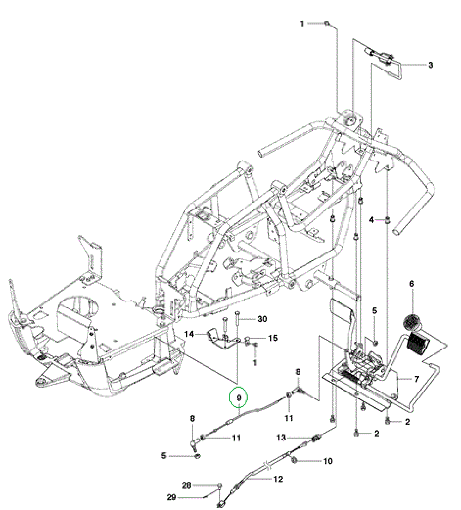 Hydrostaat Kabel voor HUSQVARNA, JONSEREND, ZENOAH R112C, R115B, R115C, RIDER 111B, FR2312 MA, FR2315 MA, FMZ1200 op Zitmaaiers, Frontmaaiers, Trekkers, Tuintrekkers, Kabel