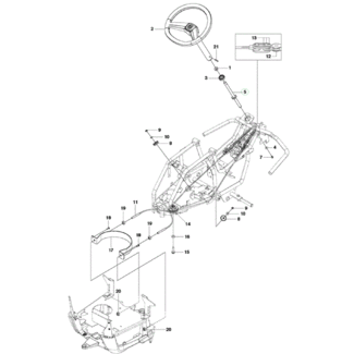 Stuurstang voor HUSQVARNA, JONSEREND, ZENOAH R112C, R115B, R115C, RIDER 111B, RIDER BATTERY, FR2311, FR2312, FR2315, FMZ1200 op Zitmaaiers, Frontmaaiers, Tuintrekkers, Stang