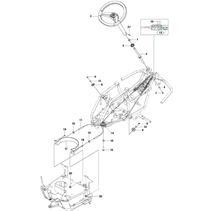 Ketting voor HUSQVARNA, JONSEREND, MCCULOCH, PARTNER, ZENOAH P524, PR17, PROFLEX, R422, R112C, R115B, R115C, R13, R15TS, R214, R215, R216, R316, R318, R320, R418, R419, R420, R422, RC318, RC320, RIDER, FR13, FR2111, FR2113, FR2115, Fr2116, FR2211,