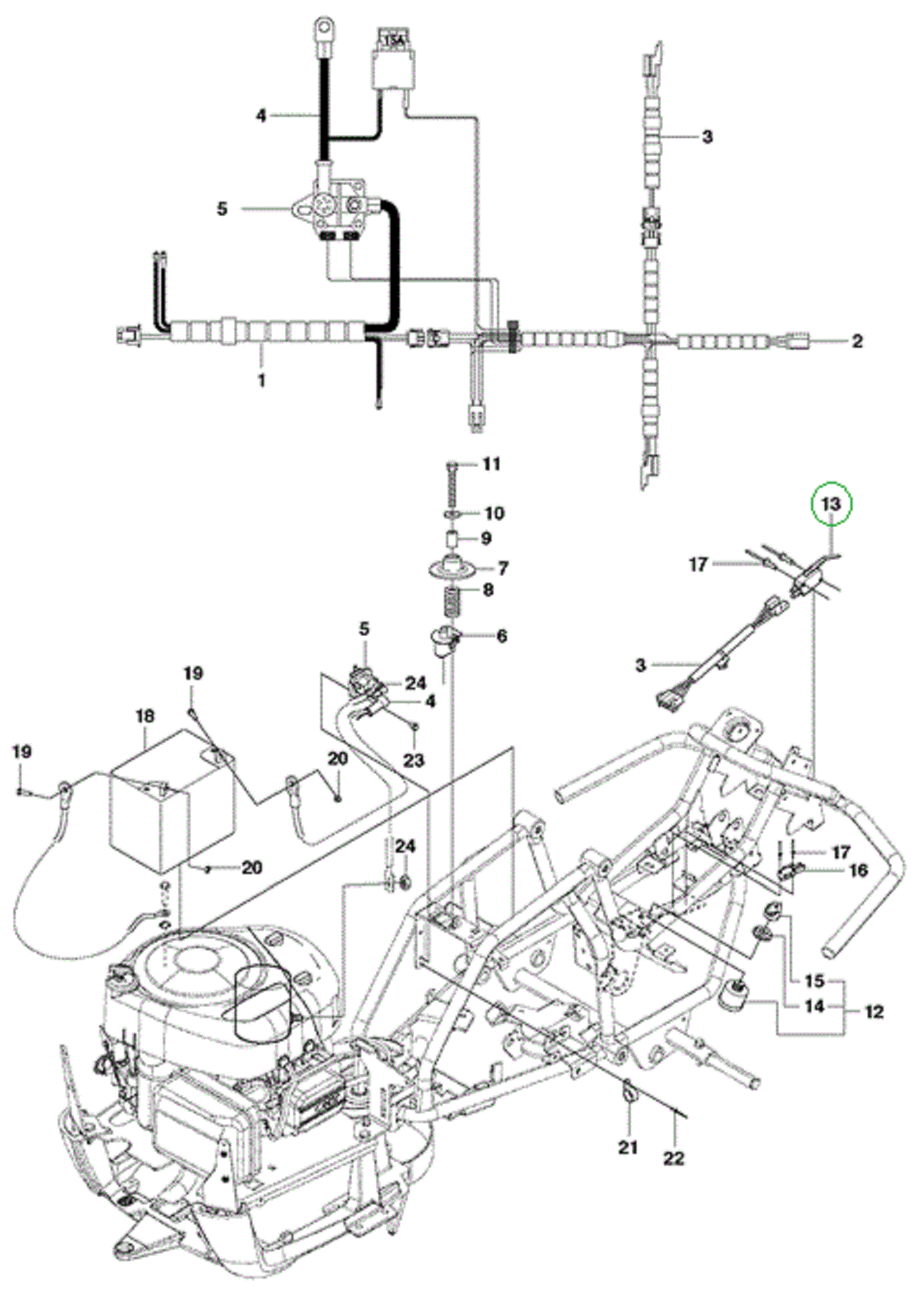 Microschakelaar voor HUSQVARNA, JONSERED, ZENOAH PROFLEX 21, PROFLEX 21 AWD, R112 C, R112 C5,  R115 B, R115 C, R419TSX AWD, R420TXS AWD, RIDER PRO 18, RIDER PRO 18 AWD, FR2312 M, FR2312 MA, FR2315 MA, FMZ1200 op Zitmaaiers - Frontmaaiers - Tuintrekkers,