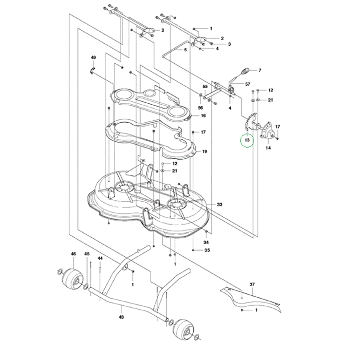 Tandheugel voor Maaihoogte Instelling onder andere op HUSQVARNA, JONSERED, MCCULLOCH, PARTNER,  ZENOAH  R112C voor op ZItmaaiers - Frontmaaiers - Tuintrekkers