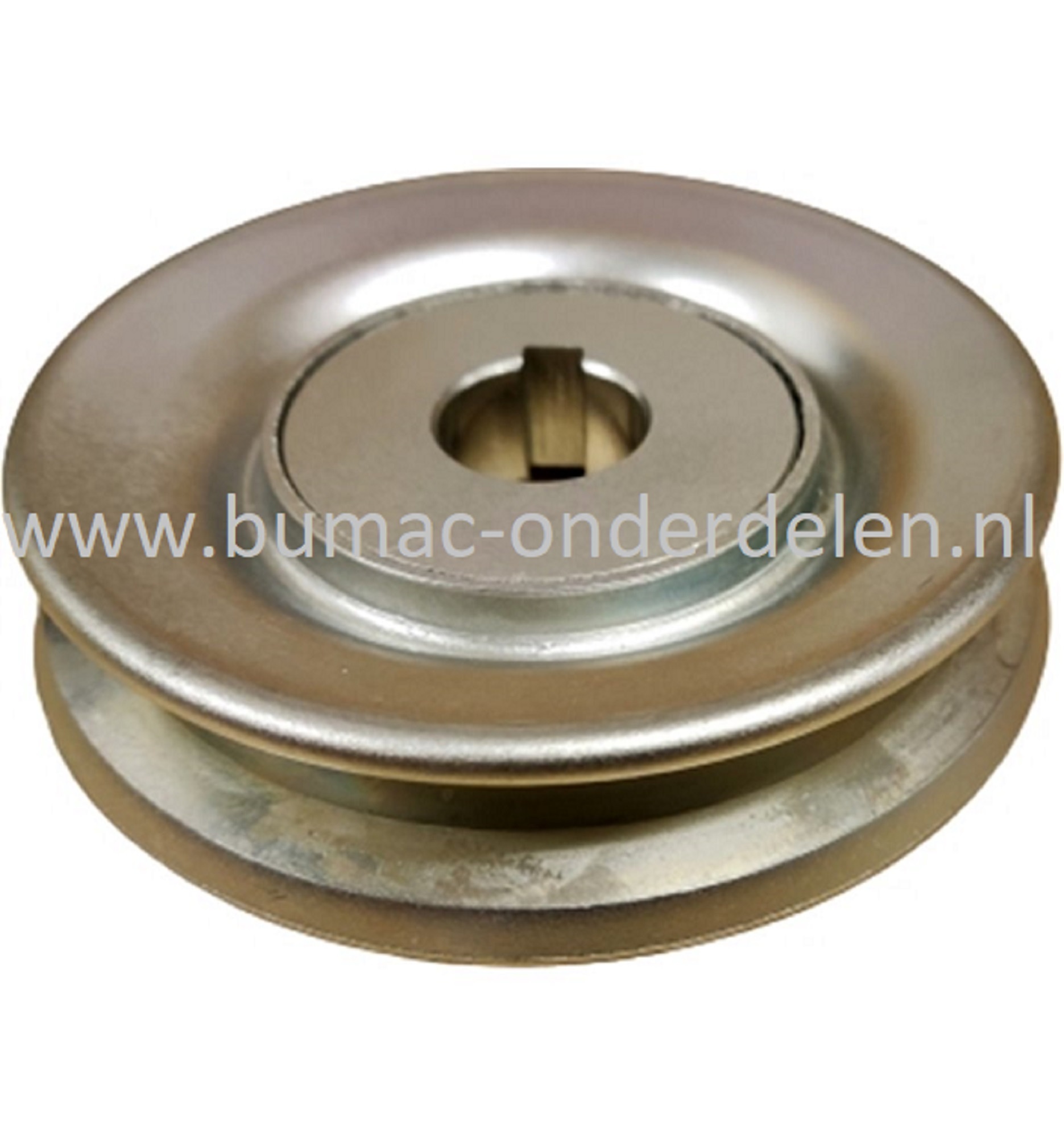 V-Snaarpoelie voor de Mesaandrijfing voor HUSQVARNA JONSERED, MCCULLOCH, PARTNER, ZENOAH R112C, R112c5, RIDER 111B, RIDER 111B5, FR2311M, FR2312M, Fr2312MA, M105-85F, M125-85F, M125-85FH, FMZ1200 op Zitmaaiers - Frontmaaiers - Tuintrekkers, Aandrijfpoelie