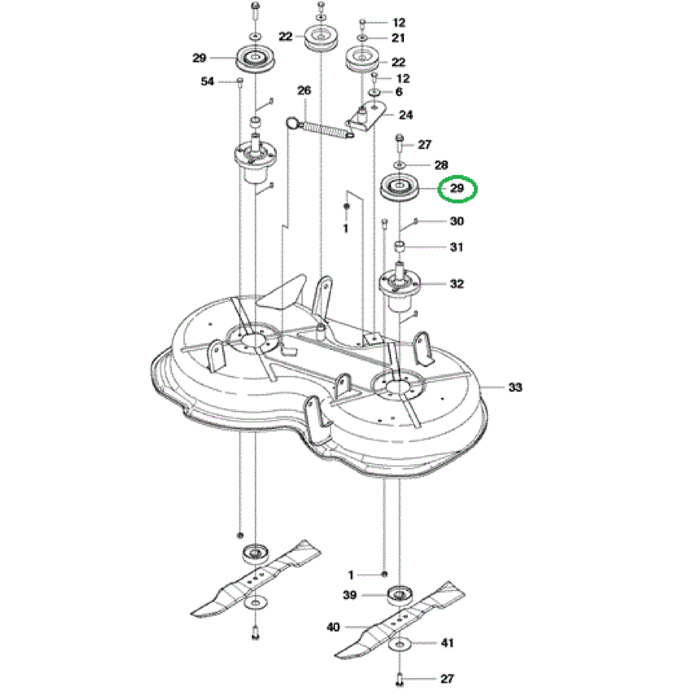V-Snaarpoelie voor de Mesaandrijfing voor HUSQVARNA JONSERED, MCCULLOCH, PARTNER, ZENOAH R112C, R112c5, RIDER 111B, RIDER 111B5, FR2311M, FR2312M, Fr2312MA, M105-85F, M125-85F, M125-85FH, FMZ1200 op Zitmaaiers - Frontmaaiers - Tuintrekkers, Aandrijfpoelie