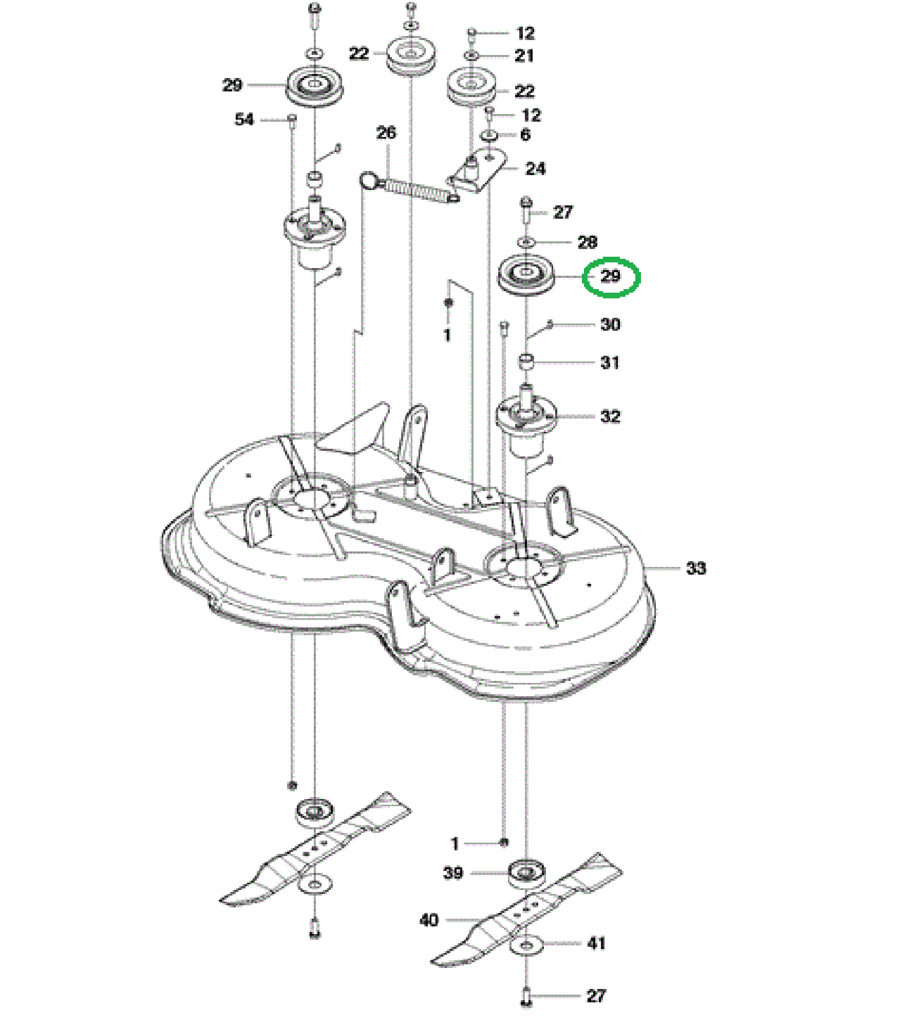 V-Snaarpoelie voor de Mesaandrijfing voor HUSQVARNA JONSERED, MCCULLOCH, PARTNER, ZENOAH R112C, R112c5, RIDER 111B, RIDER 111B5, FR2311M, FR2312M, Fr2312MA, M105-85F, M125-85F, M125-85FH, FMZ1200 op Zitmaaiers - Frontmaaiers - Tuintrekkers, Aandrijfpoelie