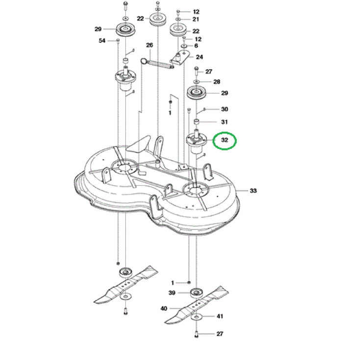 Lagerhuis Compleet voor Husqvarna, Jonsered, Partner, Mc Culloch R112 C, R112 C5, R115 B, R115 C, RIDER 111 B, RIDER 111 B5, FR2311 M, FR2312 M, FR2312 MA, FR2315 MA, M105-85F, M125-85F, M125-85FH, FMZ1200 Zitmaaiers - Frontmaaiers, Lagerhuis