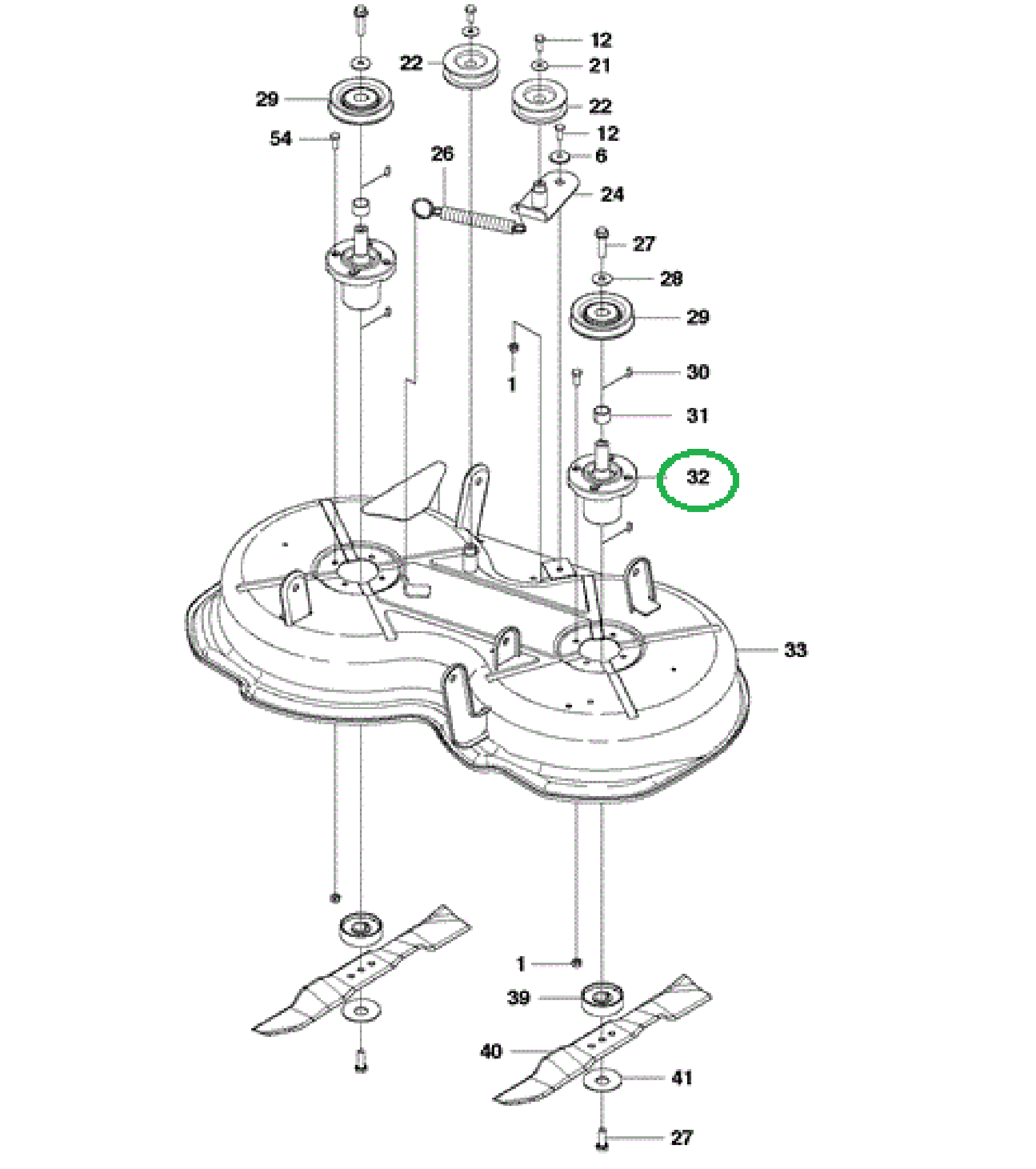 Lagerhuis Compleet voor Husqvarna, Jonsered, Partner, Mc Culloch R112 C, R112 C5, R115 B, R115 C, RIDER 111 B, RIDER 111 B5, FR2311 M, FR2312 M, FR2312 MA, FR2315 MA, M105-85F, M125-85F, M125-85FH, FMZ1200 Zitmaaiers - Frontmaaiers, Lagerhuis