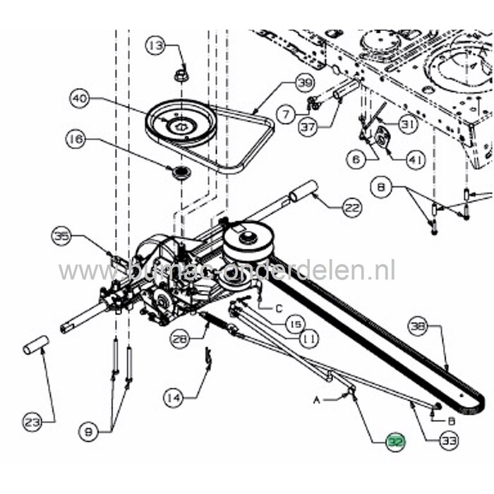 Regel Stang voor Versnellingen Variator voor MTD, CubCadet, Wolf, Bolens, Yardman Zitmaaiers, Tuintrekkers Bolens BL 135/96 T, BL 175/107 T, BL 200/107 H, Wolf Ambition 107.175 H, Ambition 96.155 H, Blue Power 107.175 H, Select 107.175 T, Select 96.130 T,