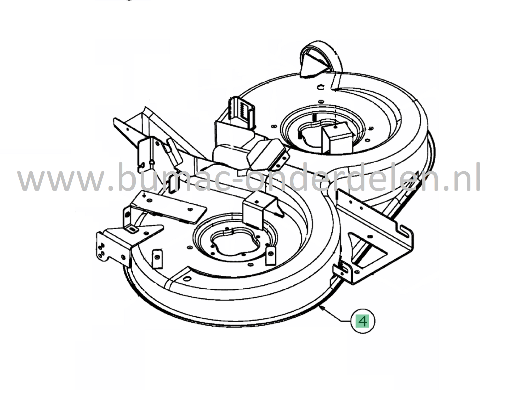 Maaidek 105 Cm voor MTD, Gutbrod, Yardman, Bolens, MF, Wolf, Cub Cadet Zitmaaier, Tuintrekker 200/105T, 105.180H, JLX105, LN165H, LN200H Optima, RN145, BL175/105AT, 41.18RH Kaal Maaihuis Opvang, Mulch, onderdeel, 105180H, JLX 105, LN 165 H, LN 200 H , RN