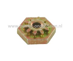 Zeskantmoer met Tandwiel voor Maaihoogte instelling MTD, Wolf, Cub Cadet, Yardman, Bolens Zitmaaiers, Tuintrekkers   Bolens BL 135/96 T, BL 175/107 T, BL 200/107 H, Wolf Ambition 107.175 H, Ambition 96.155 H, Blue Power 107.175 H, Select 107.175 T, Select