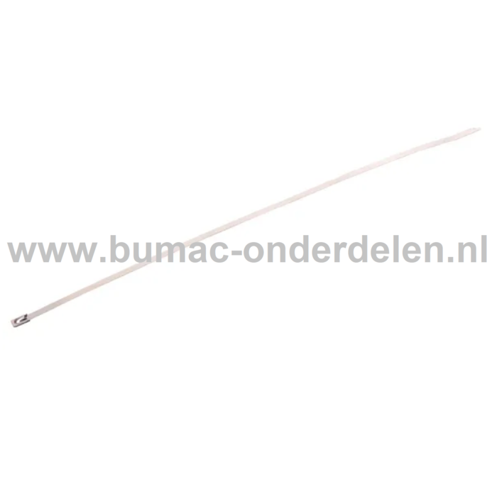 Kabelbinder RVS 4,45x680 mm voor het vastzetten van kabels, slangen, buizen, snoeren in zware omstandigheden zoals trillen, corrosie, verwering, extreme tempraturen Kabel Binder, Tyrip, Verbinding, Sluiting