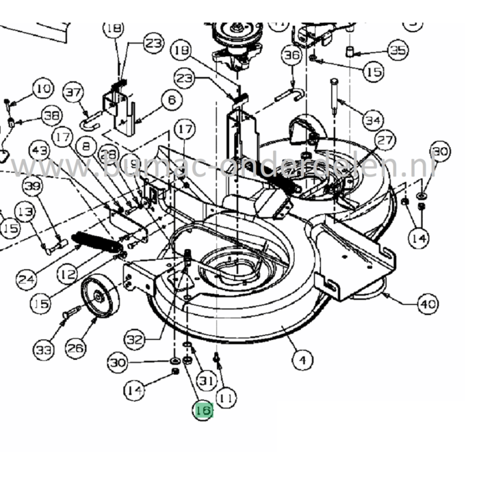 Moer M16x1,5 voor het Bevestigen van Wateraansluiting op MTD, Bolens, Wolf, Cub Cadet Zitmaaiers, TuintrekkersBolens BL 175/105 AT, BL 135/92 T, 155/92 T, 175/92 T, 200/105 H, Wolf Ambition 105.175 H, 92.130 H, Blue Power 105.200 H, 107.200 H, 92.160 H, S