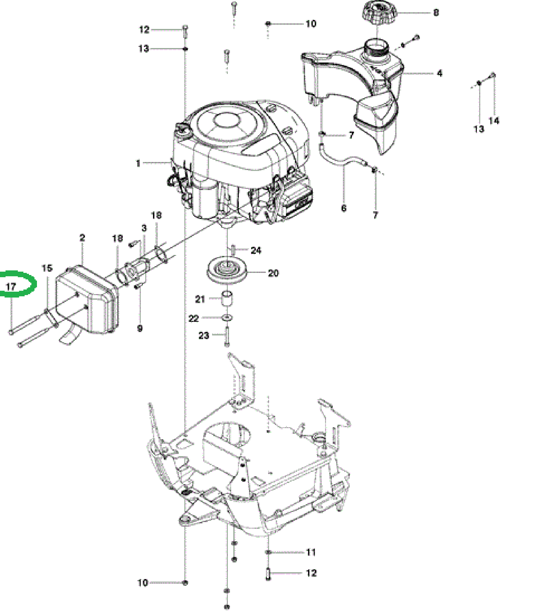 Kraagbout voor HUSQAVARNA, JONSERED, PARTNER, MCCULLOCH, ZENOAH R112C, R112C5, FR2312M, FR2312MA, M105, M105-85F, M105-97F, M125, M125-85F, M125-85FH, M125-97FH, FMZ1200 op Zitmaaiers - Frontmaaiers - Tuintrekkers