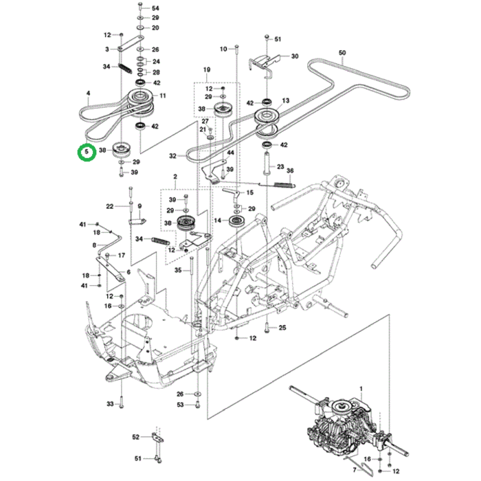 V-snaar voor HUSQVARNA, JONSERED, PARTNER, MCCULLOCH, ZENOAH R112C, FR2312MA, FMZ1200 op Zitmaaiers- Frontmaaiers - Tuintrekkers, Riem, Snaar