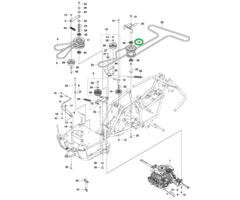 Dubbele V-snaar Poelie voor Mes aandrijving  voor HUSQVARNA, JONSERED, PARTNER, MCCULLOCH, ZENOAH R112C, R112C5, RIDER111B, RIDER111B5, FR2311M, FR2312M, FR2312MA, FMZ1200 op Zitmaaiers - Frontmaaiers - Tuintrekkers, Poelie