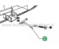 Stang voor Maaidekophanging voorkant bij MTD, Wolf, Bolens, Cub Cadet Zitmaaiers, Tuintrekkers Bolens BL 175/107 T, BL 200/107 H, Wolf Ambition 107.175 H, 96.155 H, Blue Power 107.200 H, Select 107.175 T, Expert 107.175 H, MTD Optima LG 155, LG 200 H, LF