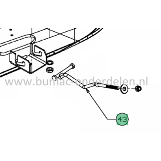 Stang voor Maaidekophanging voorkant bij MTD, Wolf, Bolens, Cub Cadet Zitmaaiers, Tuintrekkers Bolens BL 175/107 T, BL 200/107 H, Wolf Ambition 107.175 H, 96.155 H, Blue Power 107.200 H, Select 107.175 T, Expert 107.175 H, MTD Optima LG 155, LG 200 H, LF