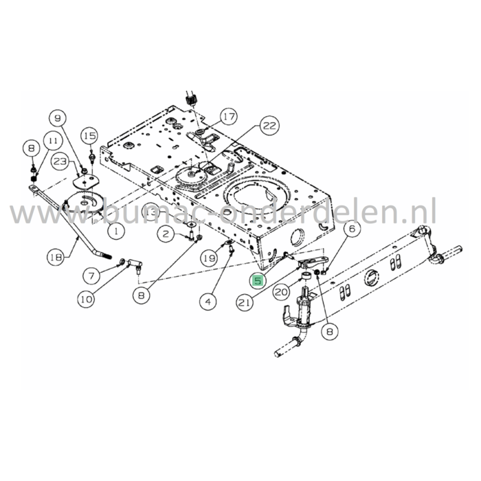 Moer 7/16-20 voor het bevestigen Stuurkogel op MTD, Wolf, Cub Cadet, Bolens Zitmaaiers, Tuintrekkers  Bolens BL 135/96 T, BL 175/107 T, BL 200/107 H, Wolf 105.175 H, 92.130 H, Blue Power 105.200 H, 92.160 H, Select 105.155 T, Ambition 107.175 H, 96.155 H,