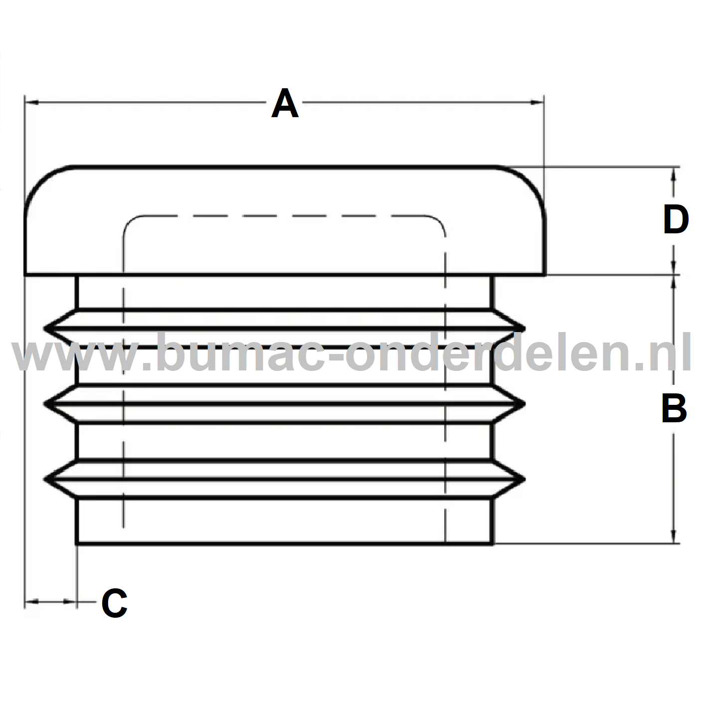 Inzetstuk Vierkant 70x70 mm Lamellenstop voor afdoppen van Kokerprofielen en bescherming tegen scherpe randen Koker, Profielen, Vierkante Buizen, Stalen Kokerprofiel, Kokers, Staven, Inzetstuk, Lammellen Stop, Afdekking