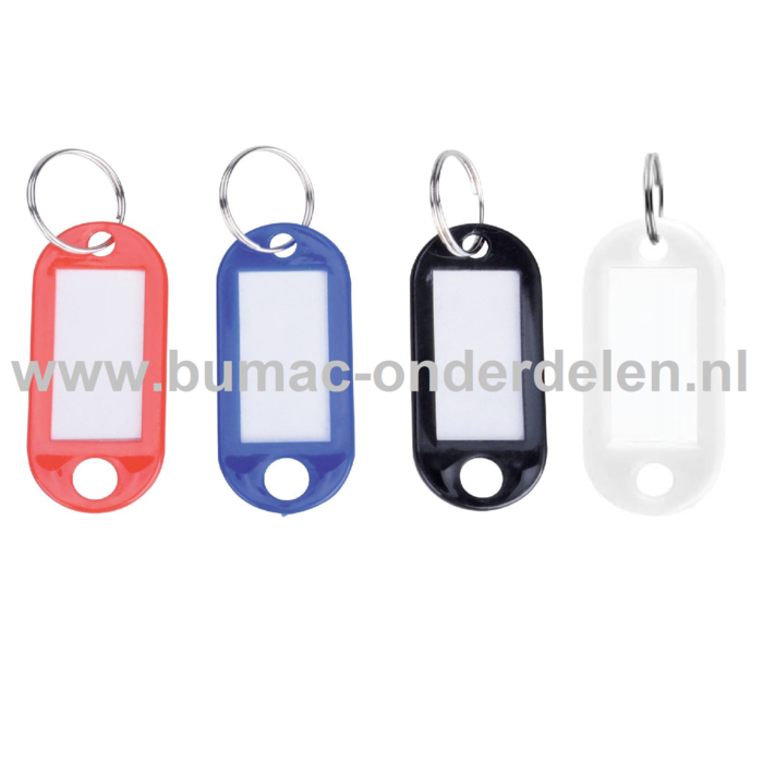 Sleutelhanger met Etiket Gekleurde sleutelhangers met Uitwisselbaar Etiket aan de binnenzijde waar je iets op kunt schrijven Ieder label wordt geleverd met een metalen sleutelring, waardoor u deze gemakkelijk aan een sleutelbos kunt hangen Sleutel Ha