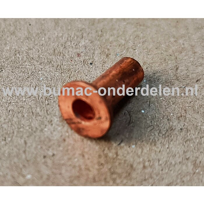 Klinknagel Koper 4x10 mm Een klinknagel is een Koperen bevestigingsmiddel die  bestaat uit een metalen pen die voorzien is van een verdikt uiteinde De meest toegepaste klinknagels hebben een ronde bolle of een verzonken zetkop Klinknagels zijn vaak vervaa