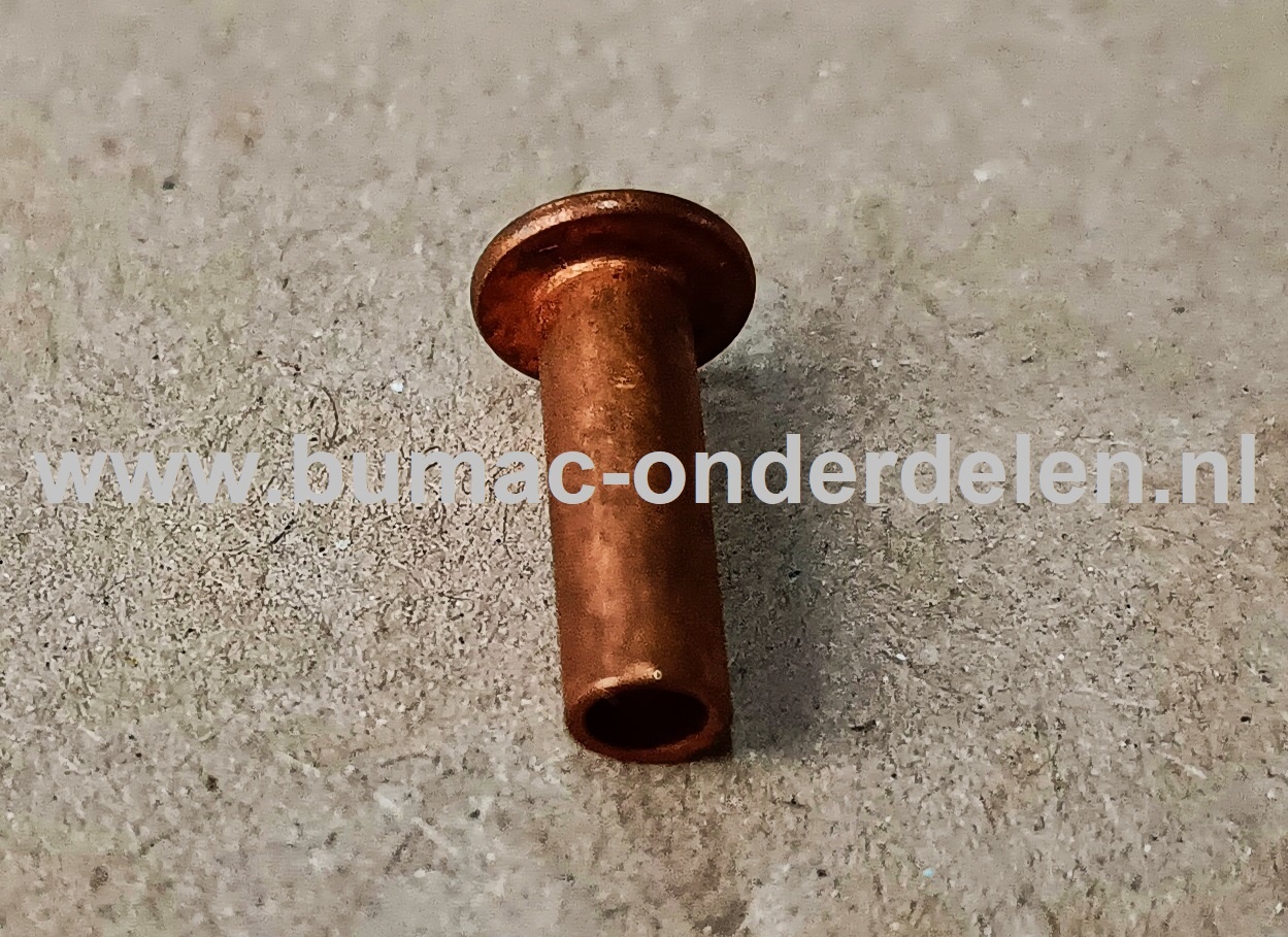 Klinknagel Koper 4x12 mm Koperen bevestigingsmiddel die  bestaat uit een metalen pen die voorzien is van een verdikt uiteinde De meest toegepaste klinknagels hebben een ronde bolle of een verzonken zetkop deze dienen om onderdelen zoals Platen, Profielen,