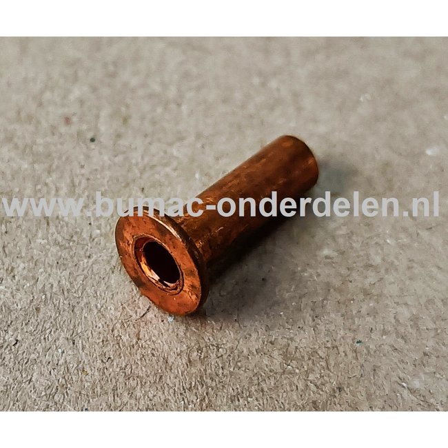 Klinknagel Koper 4x12 mm Koperen bevestigingsmiddel die  bestaat uit een metalen pen die voorzien is van een verdikt uiteinde De meest toegepaste klinknagels hebben een ronde bolle of een verzonken zetkop deze dienen om onderdelen zoals Platen, Profielen,