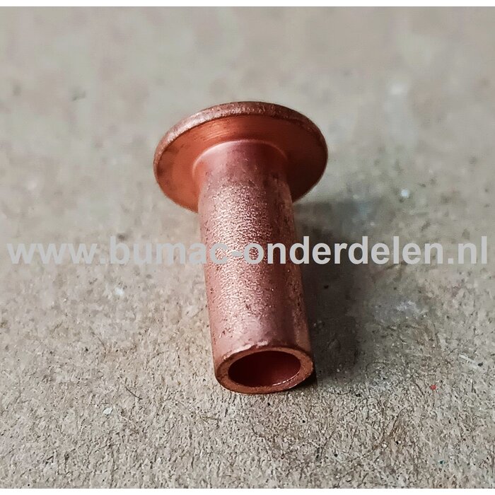 Klinknagel Koper 5x12 mm Koperen bevestigingsmiddel die  bestaat uit een metalen pen die voorzien is van een verdikt uiteinde De meest toegepaste klinknagels hebben een ronde bolle of een verzonken zetkop deze dienen om onderdelen zoals Platen, Profielen,