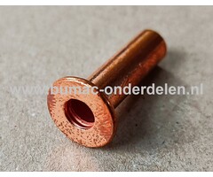 Klinknagel Koper 6x20 mm Koperen bevestigingsmiddel die  bestaat uit een metalen pen die voorzien is van een verdikt uiteinde De meest toegepaste klinknagels hebben een ronde bolle of een verzonken zetkop deze dienen om onderdelen zoals Platen, Profielen,