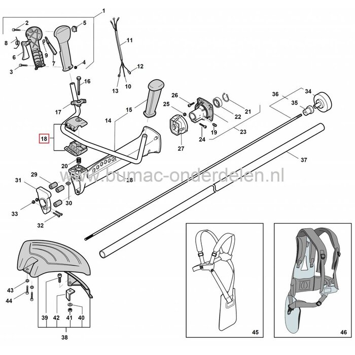Stiga Stuurboom Steun SB40 - SB44 - SB52, Bosmaaier - Trimmer - Strimmer, Stiga - Castelgarden - Alpina - Mountfield Stuur Klem