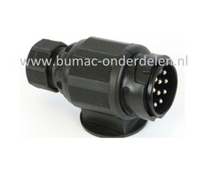 Stekker 13 - polig Kunststof 12V Mannelijke Aansluiting voor verbinden Aanhangers, Fietsendragers, Caravan achter Trekkers, Auto, 13 Pinnen, 13 Fiches, Stekker met Schroefontlasting, Steekcontact met Trekontlasting