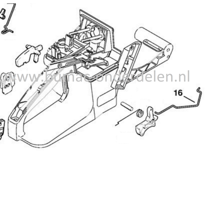 Gasstang voor Stihl Kettingzagen, Motorzagen 034, 036, MS340, MS360, Stang, Gasbediening, MS 340, MS 360