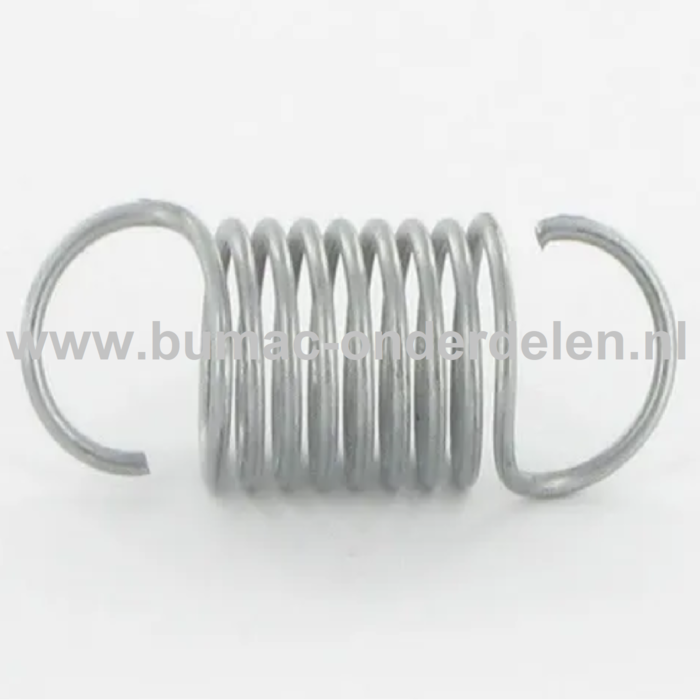 Regulateurveer voor Briggs & Stratton Motoren op Trilplaat, Tuinfrees, Kooimaaier, Aggregaat, Veegmachine, Verticuteermachine, Hakselaar, Hoogwerker, Generator, Houtversnipperaar, Zitmaaier, Frontmaaier, Grasmaaier Regulateur veer 6PK met horizontale kruk