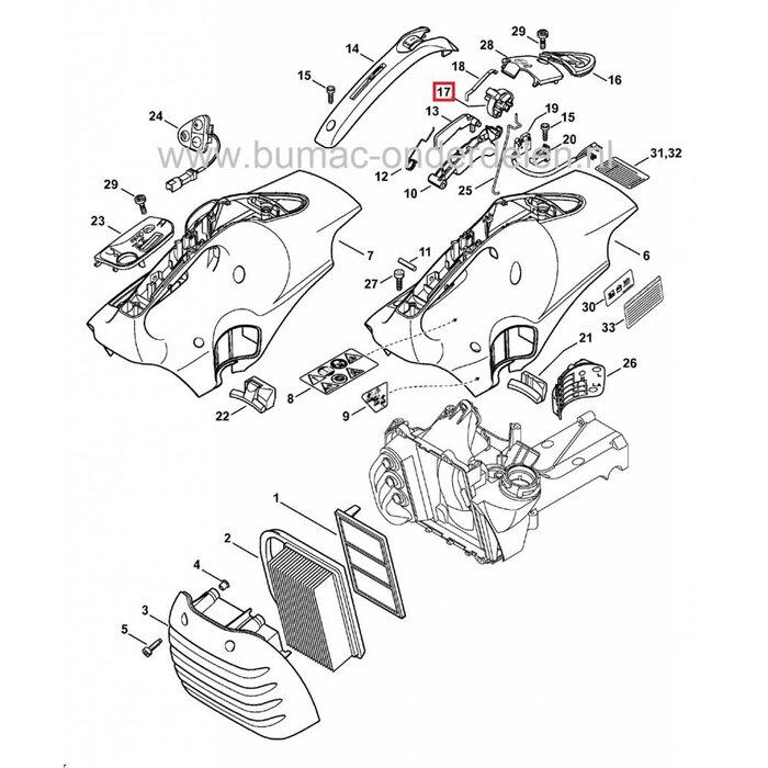 Schakelas STIHL TS410 en TS420, Doorslijper - Bandenzaag - Motorslijper - Doorslijpmachine, Stop Schakelaar