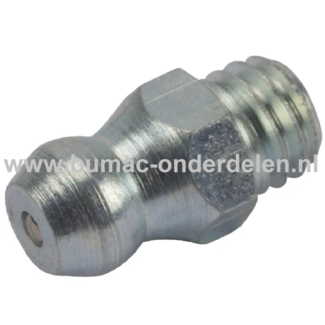 Vetnippel G1/8 " (3,18 mm) Recht - 180° Geschroefde Metalen Nippel om Smeermiddel in behuizing van Lager - As  te Spuiten Smeernippel, Vet nippel, Nippel voor Vetspuiten bij Grasmaaiers, Zitmaaiers, Frontmaaiers, Tuinfrezen, Bosmaaiers, Aanhangers, Trekke