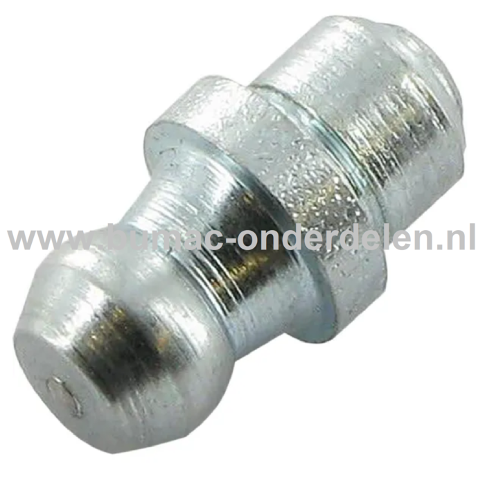 Vetnippel 6 mm Recht - 180° Geschroefde Metalen Nippel om Smeermiddel in behuizing van Lager - As  te Spuiten Smeernippel, Vet nippel, Nippel voor Vetspuiten bij Grasmaaiers, Zitmaaiers, Frontmaaiers, Tuinfrezen, Bosmaaiers, Aanhangers, Tre