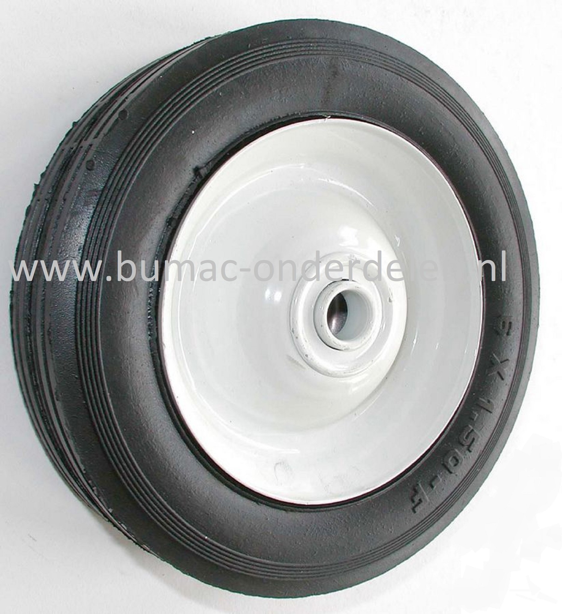 Stalen Wiel  Ø 152 mm met Boring 12,7 mm voor Steekwagens, Karren achter Zitmaaier, Frontmaaier, Band, Wiel met lager, Binnenband en Buitenband