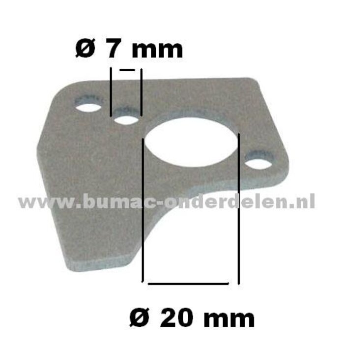 Briggs and Stratton Modellen 80200 - 81200 - 82200 - 100200 - 130200 - 131200 - 132200, Motoren met een Horizontale Krukas en 3 - 4 - 5 PK, B&S, B en S, Inlaat Pakking