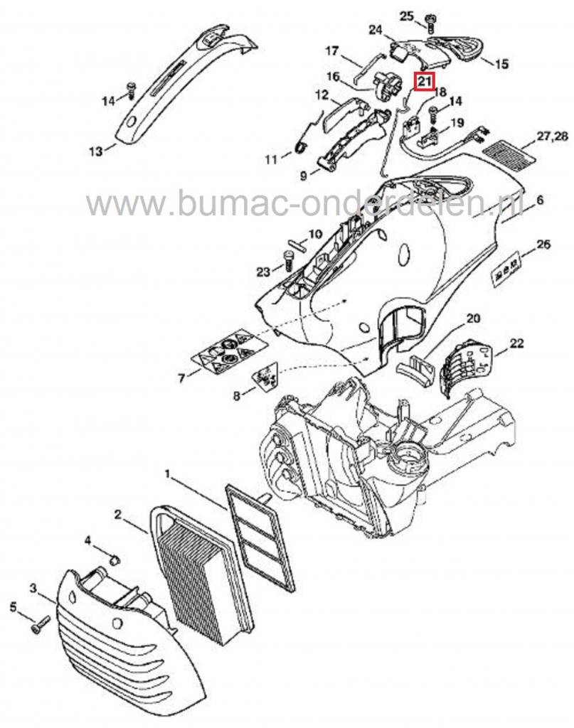 Gasstang STIHL TS410 en TS420, Bandenzaag - Motorslijper - Doorslijper - Doorslijpmachine, Gas Stang