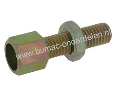 Stelschroef M12 x 1,75  mm voor Binnenkabel T/m Ø 6 mm, Regelschroef voor Het Zelf Samenstellen van Bedieningskabels als Stuurkabel - Koppelingskabel - Gaskabel - Remkabel op Zitmaaier - Frontmaaier - Shovel - Minikraan - Quad - Scooter - Grasmaaier, Span