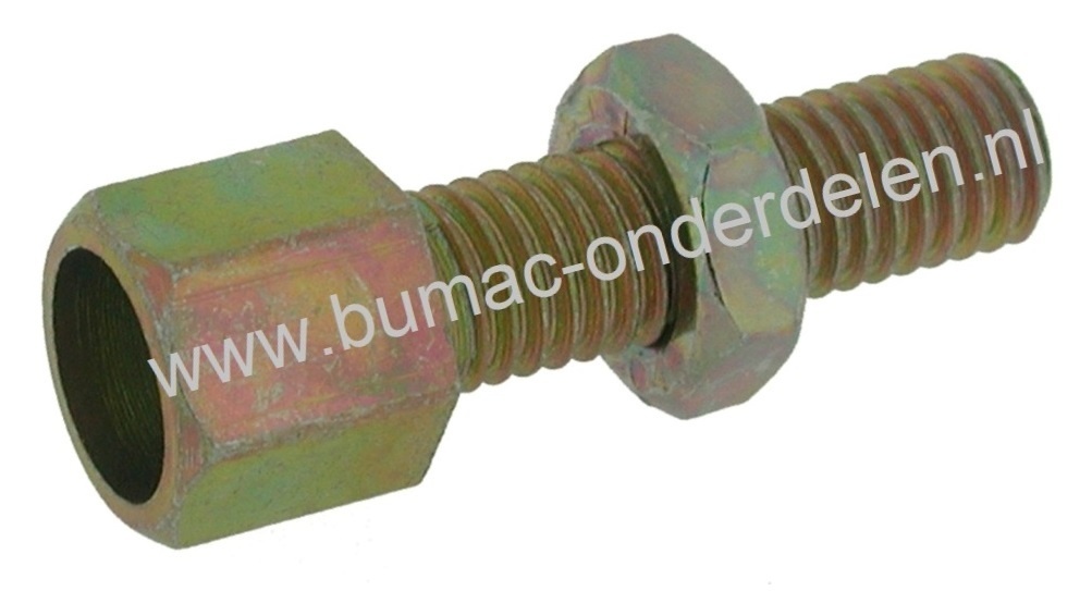 Stelschroef M10 x 1  mm voor Binnenkabel T/m Ø 3,5 mm, Regelschroef voor Het Zelf Samenstellen van Bedieningskabels als Stuurkabel - Koppelingskabel - Gaskabel - Remkabel op Zitmaaier - Frontmaaier - Shovel - Minikraan - Quad - Scooter - Grasmaaier, Spanb