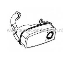 Uitlaat Compleet voor MTD, CUBCADET, WOLF, YARDMAN, BOLENS, WHITE Smart RG145, Smart RN145, Power Edition 1750, 195-92H, V170 op Zitmaaiers, Trekkers, Tuintrekkers, Uitlaat