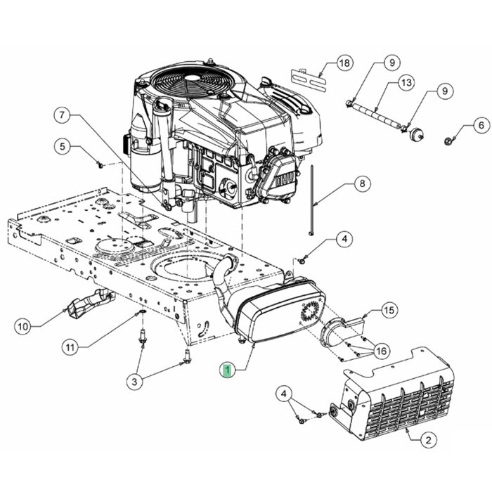 Uitlaat Compleet voor MTD, CUBCADET, WOLF, YARDMAN, BOLENS, WHITE Smart RG145, Smart RN145, Power Edition 1750, 195-92H, V170 op Zitmaaiers, Trekkers, Tuintrekkers, Uitlaat